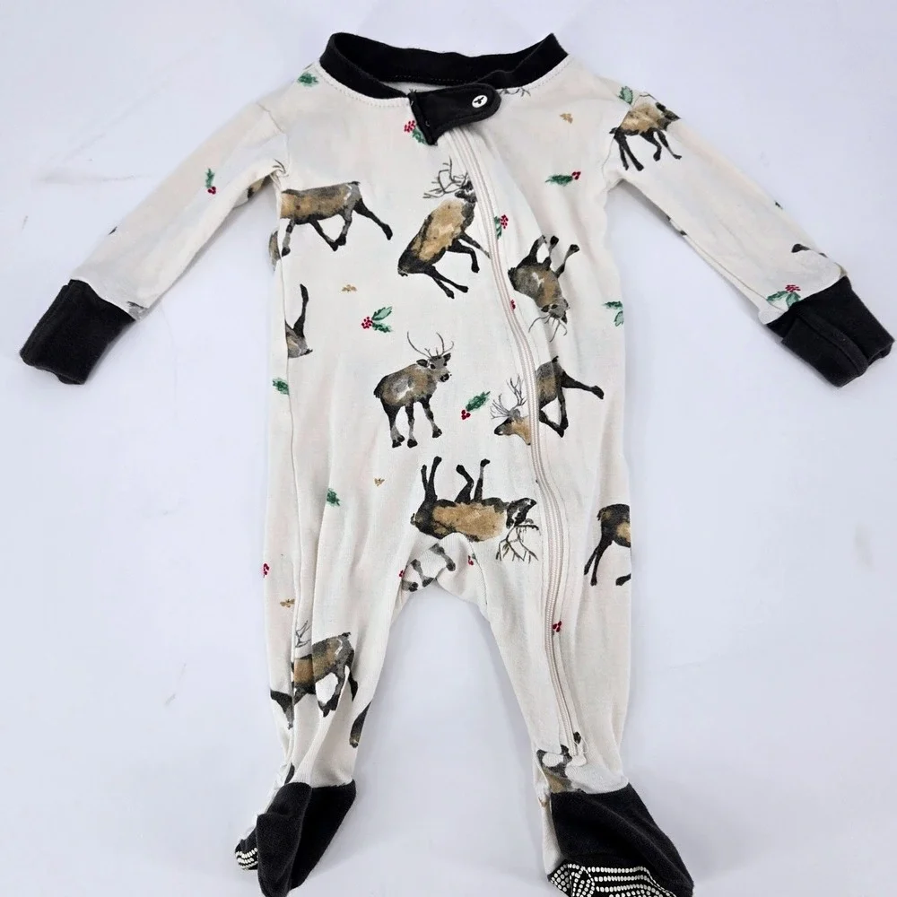 Burt's Bees‎ Baby Sleeper Organic Cotton Holiday Romper Newborn